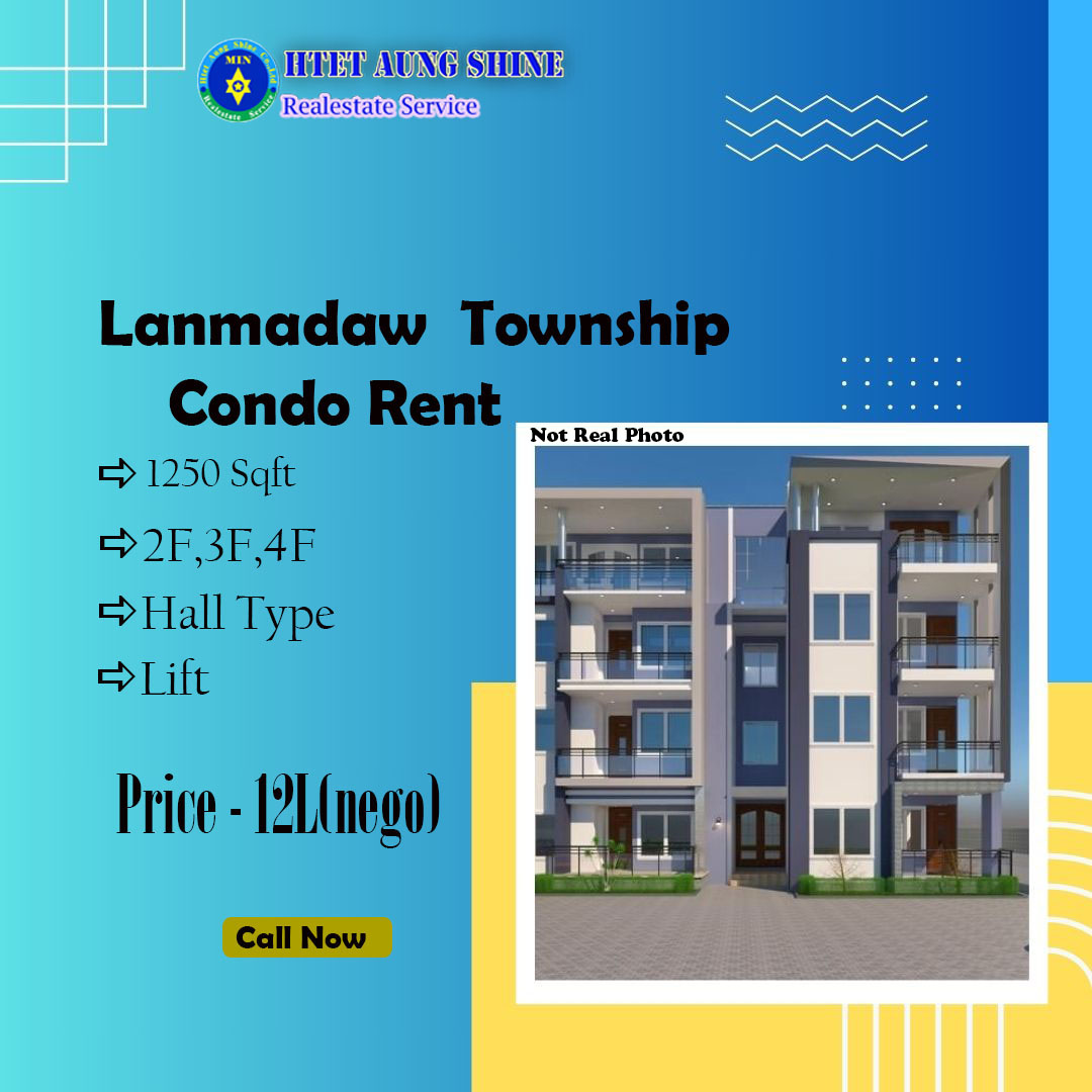 Gallery for Condo For Rent,Globel Tower/Pin Lon Hteat Htar Condo/Shine Condo/(13)Street,Kyauktada Tsp&Lanmadaw Tsp.